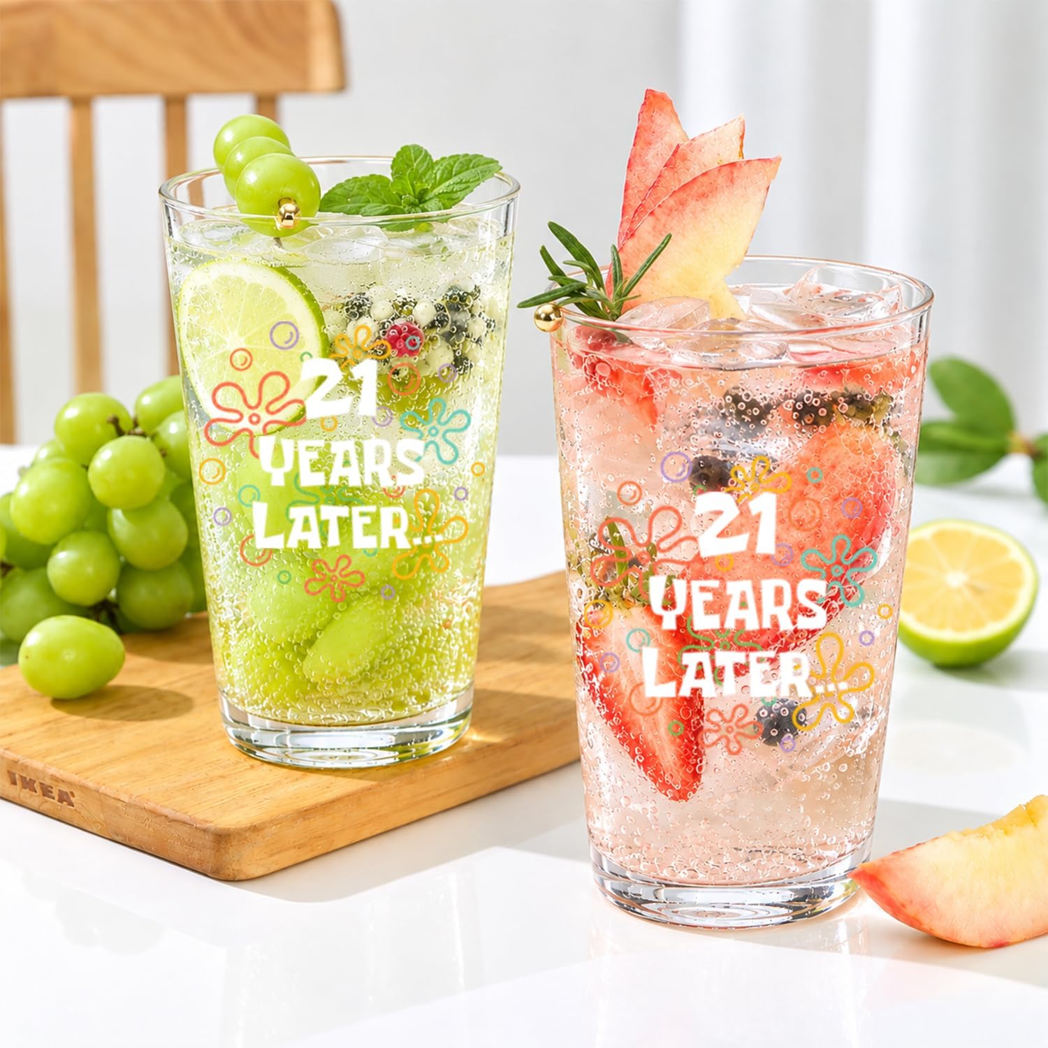 21st Birthday Gifts for Him, "21 Years Later" - 16 OZ Birthday Beer Glass