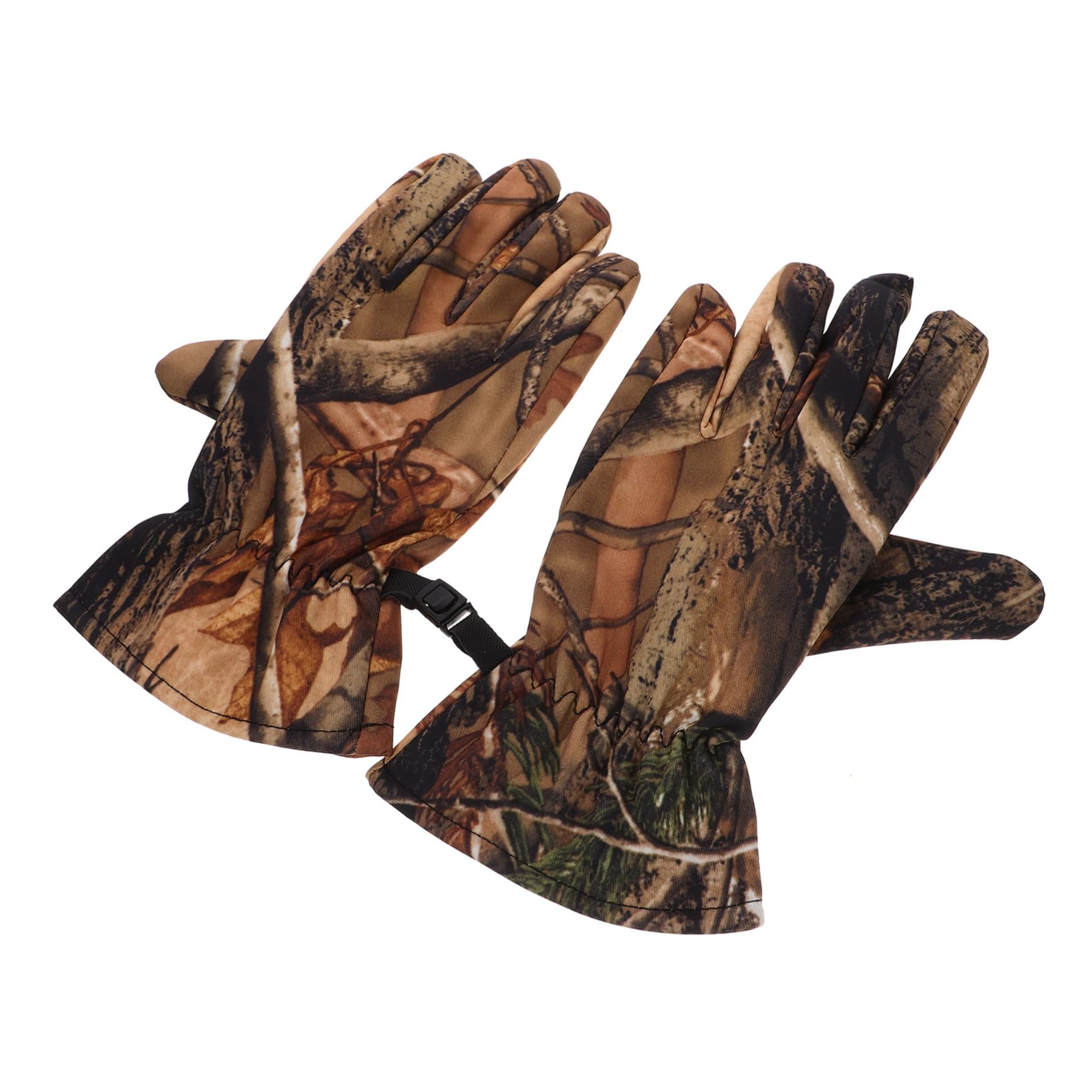 ifundom 1 Pair Camo Hunting Gloves Non Slip Full Finger Design for Outdoor Activities Warm Polar Fleece Lining for Cold Weather for Hunting Skiing and Riding