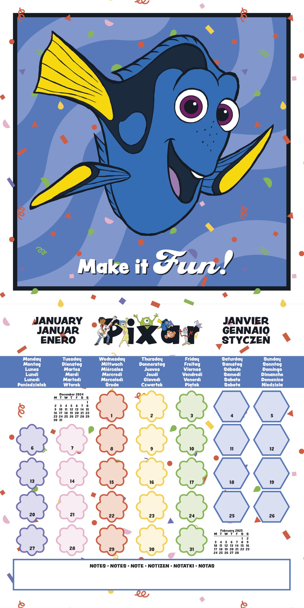 Pyramid International Disney Pixar 2025 Calendar, Official Pixar Art, 16-Month Planner, Premium Paper, Collector’s Edition - Image 4