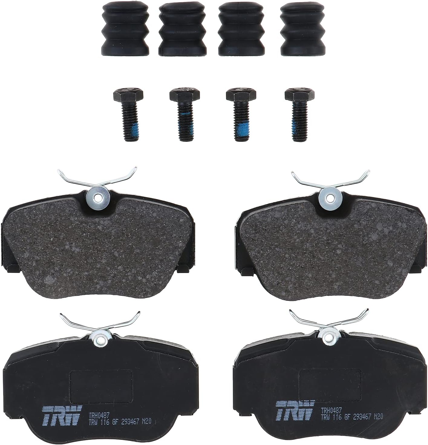 TRW Pro TRH0487 Disc Brake Pad Set For Mercedes-Benz 190E 1985-1993, Front, And Other Applications