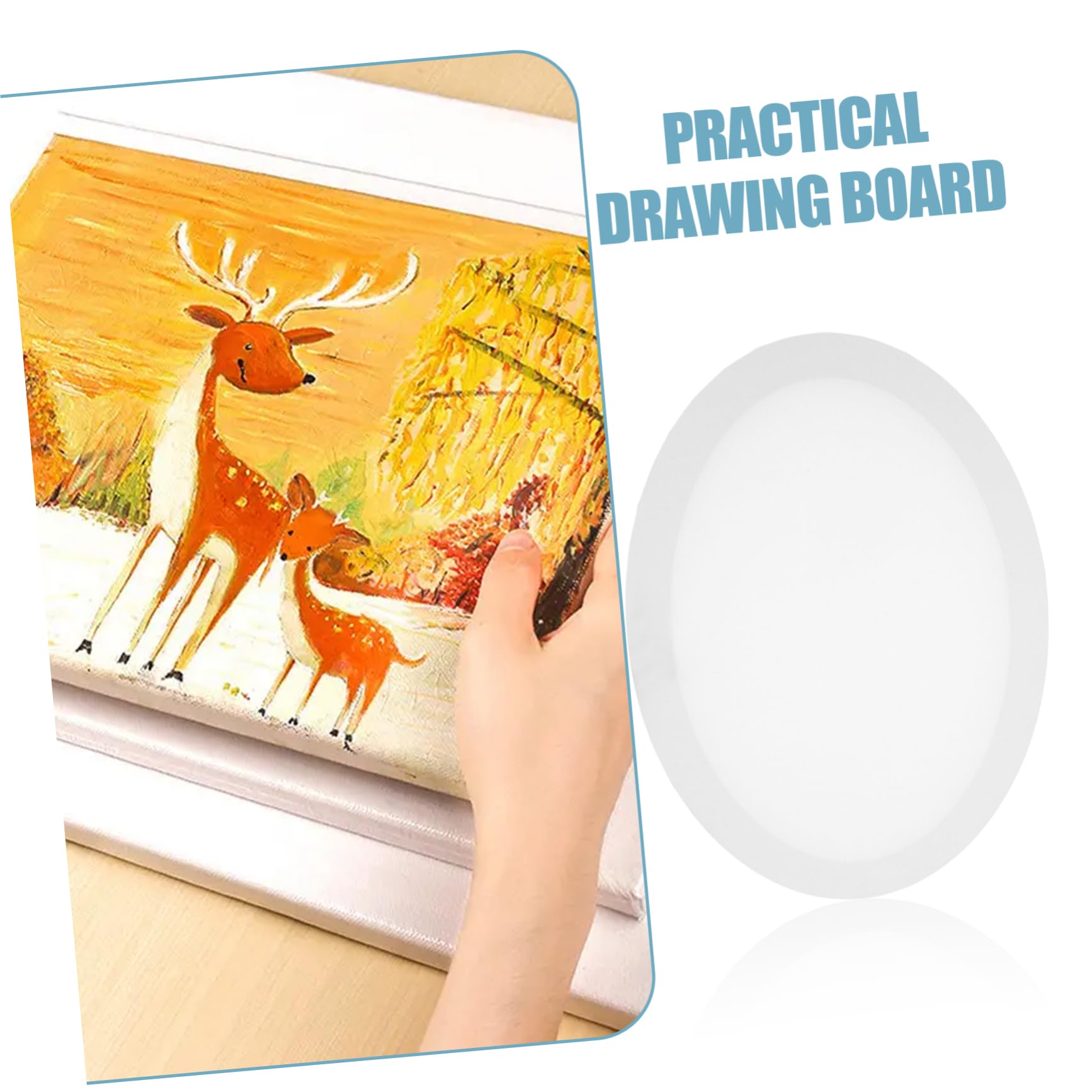 Tableau de Peinture Créative Ovale pour Élèves, Lot de 2, Blanc