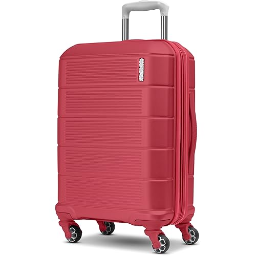 American Tourister Stratum 2.0 Expandable Hardside Luggage with Spinner Wheels, Radient Raspberry, Carry-on
