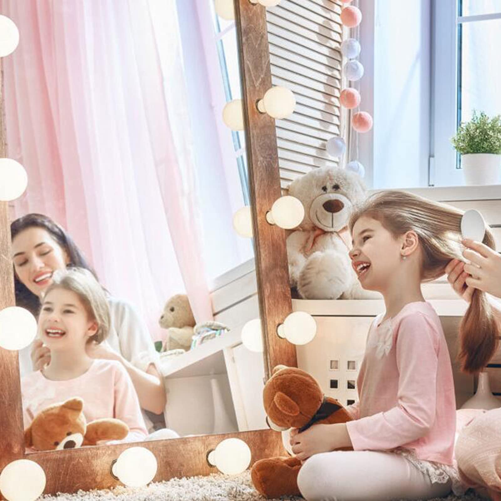 Miroir Den Lampes Miroir de Maquillage Lumière Led Vanité Lumières Gradation Vanité Coiffeuse Lampe Ampoule Usb Maquillage Miroir Applique Murale Avec 10 Ampoules Dimmable Applique Murale
