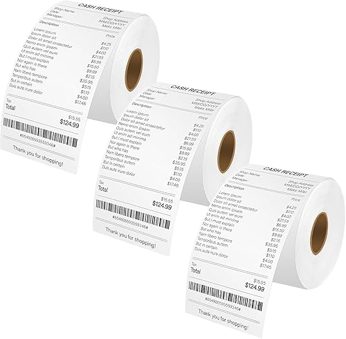 Miniatura 10 de Repuesto para DYMO 30270 Thermal – Cruxer 2 rollos de papel de recibo blanco no adhesivo de 2-1/4 pulgadas x 249 pies / 2.244 in x 249.3 ft