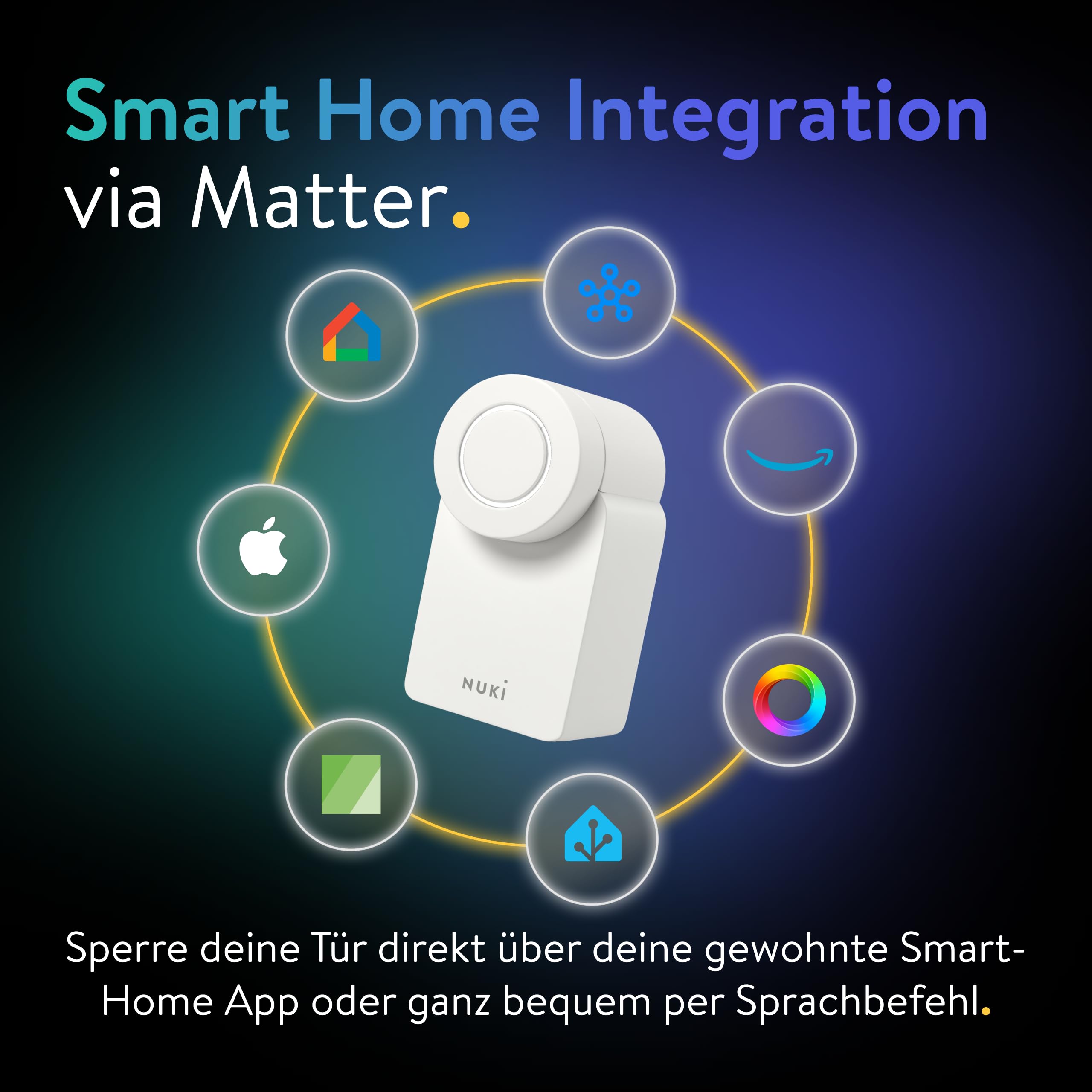 Nuki Smart Lock Go (2025) Bluetooth WLAN Matter elektronisches Türschloss Smartphone Schlüssel Nachrüsten ohne Zylindertausch