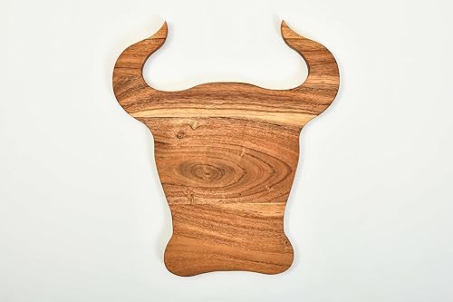 Miniatura 6 de Treen Art Tabla de cortar de madera para cocina, 13 pulgadas de largo x 12 pulgadas de ancho, tablas de cortar de madera con forma de cabeza de