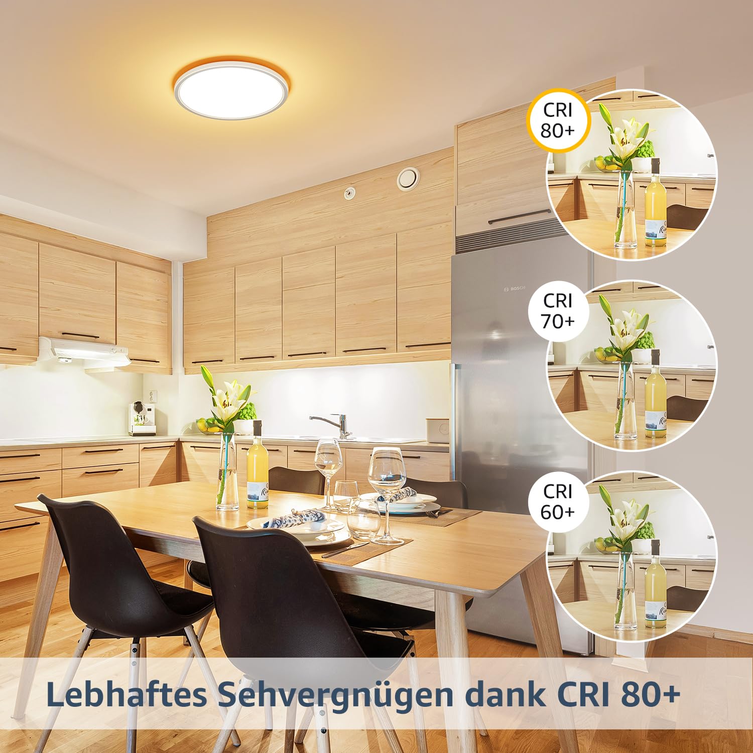 Lepro Deckenlampe 18W, IP44 Wasserfest Deckenleuchte，3000K 1800LM Badezimmer Lampe, Warmweiß Deckenleuchte Badezimmer, ideal Badezimmerlampe Decke für Bad Schlafzimmer Flur Wohnzimmer, Ø22cm, 4 Stücke