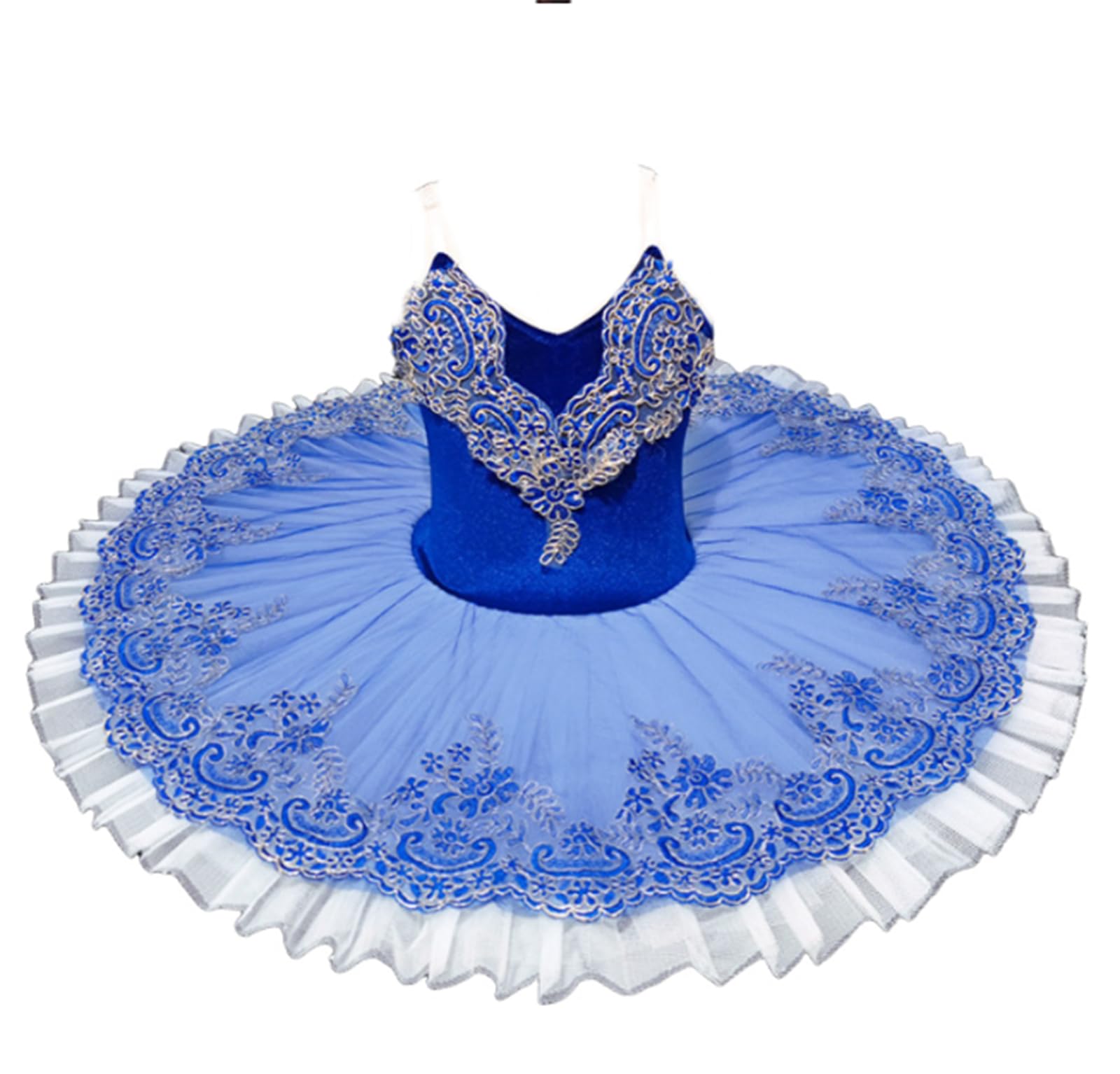 Tutú de Ballet Profesional para niñas, tutú de panqueque del Lago de los Cisnes, Disfraz de Bailarina para Fiestas y Bailes, Vestido para competiciones de Ballet,Dark Blue,160