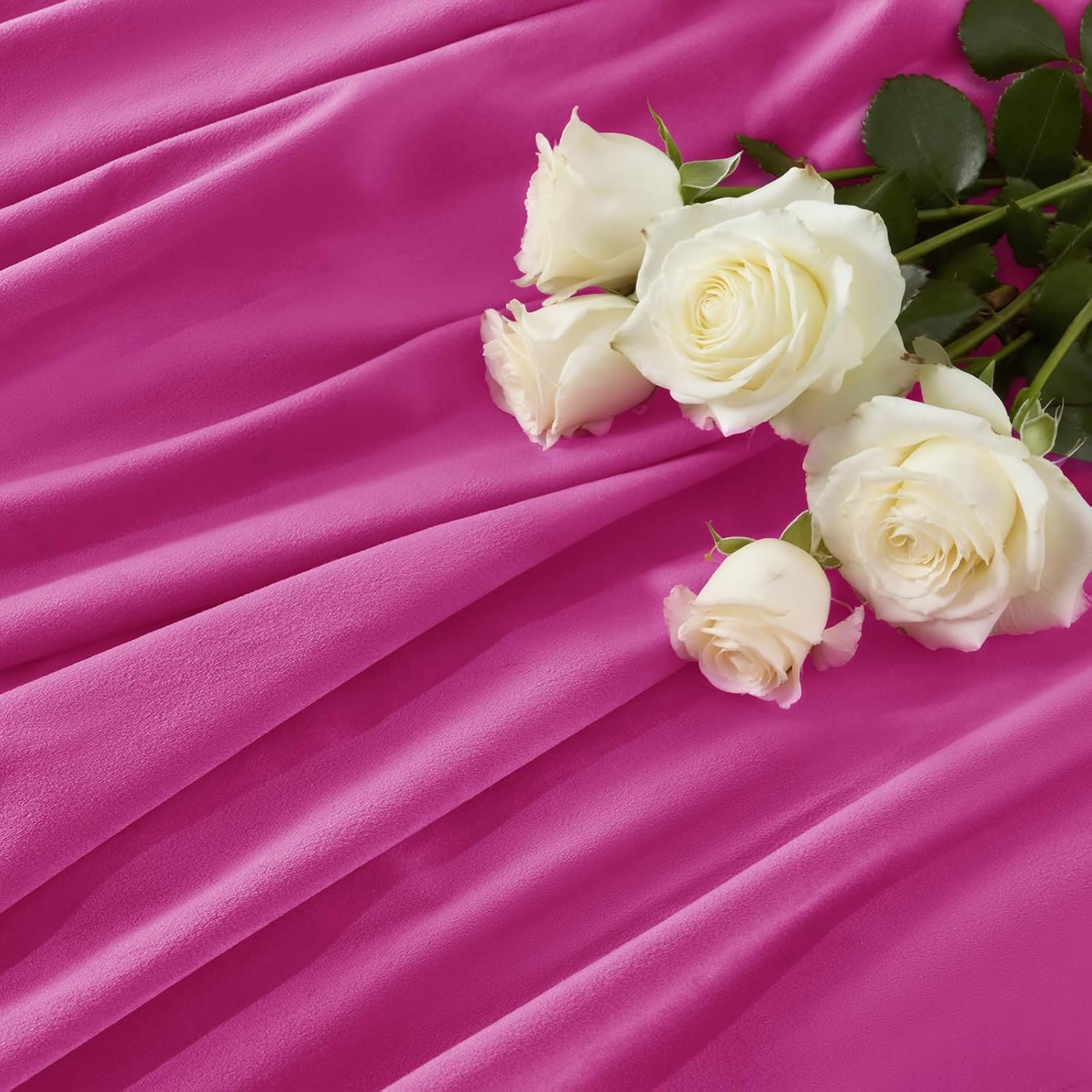 P Pothuiny Blackout Velvet Curtains 84 Inches Long, 2 Panels Hot Pink Velvet Drapes Rod Pocket Back Tab Design Window Thermal Insulated Curtains for Living Dining Room, Bedroom (W52 xL84)