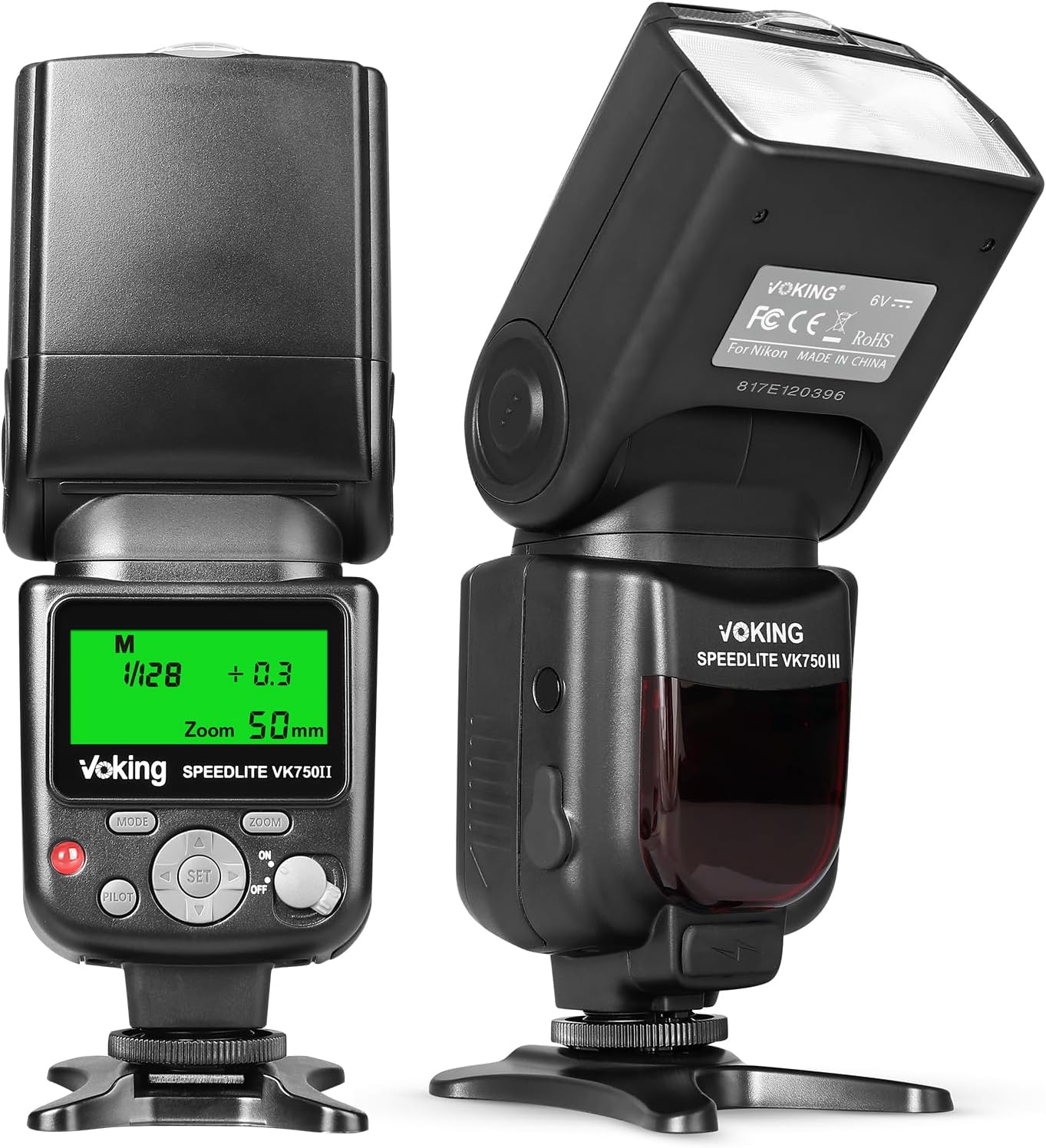 VK750II TTL Camera Flash Speedlite with LCD Screen Compatible with Nikon D3500 D3400 D3300 D3200 D3100 D5600 D7100 D7200 D5300 D5500 D500 D850 D750 and Other DSLR Cameras with Standard Hot Shoe