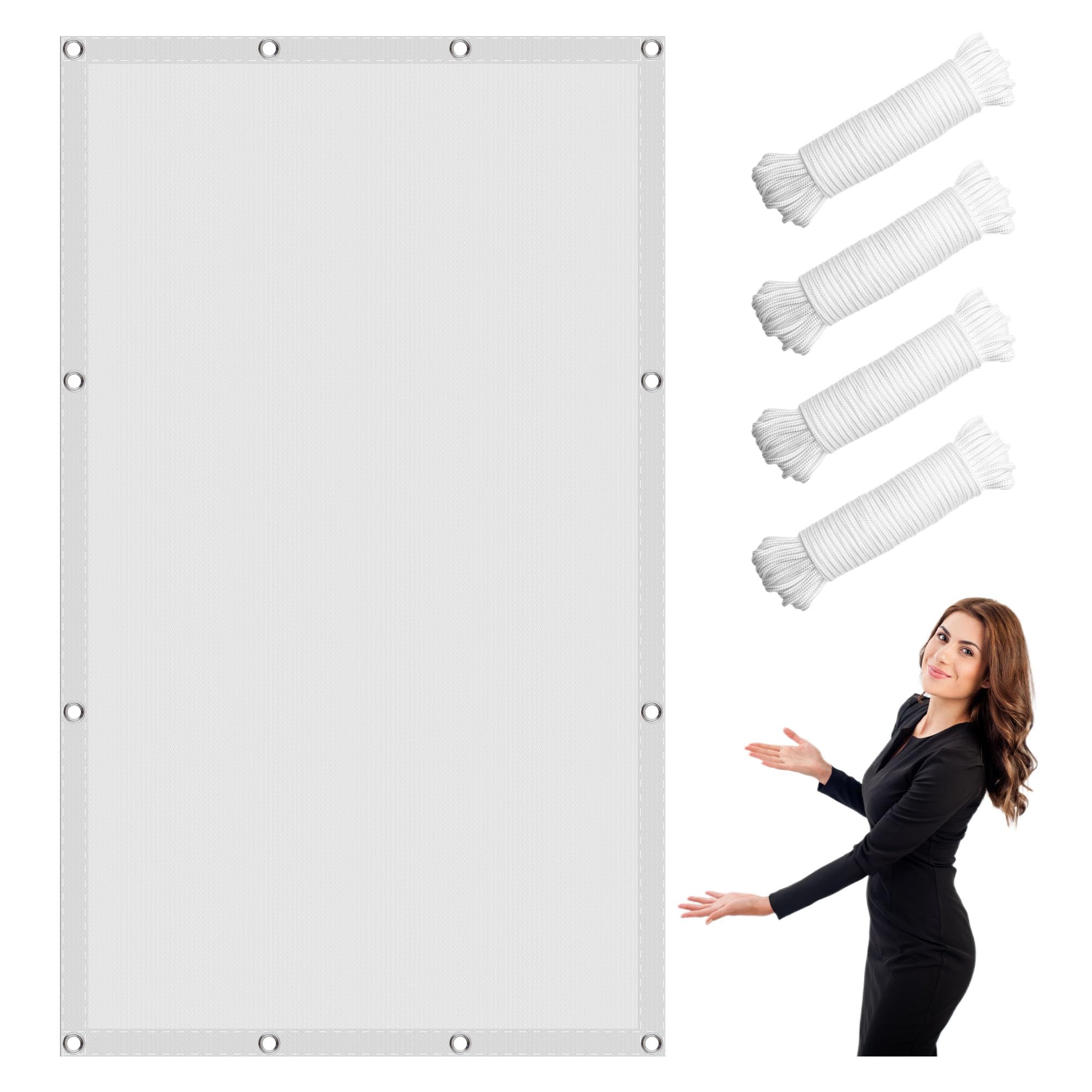 Voile d'ombrage blanc 180x550 cm pour créer un coin frais sur le patio