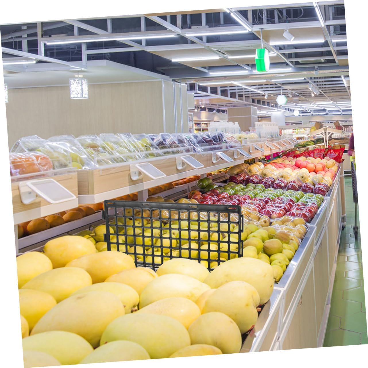 2pcs Fruit Fence Wire Fencing Fresh Food Display Rack Vegetable Divider Retail Shelf Organizer