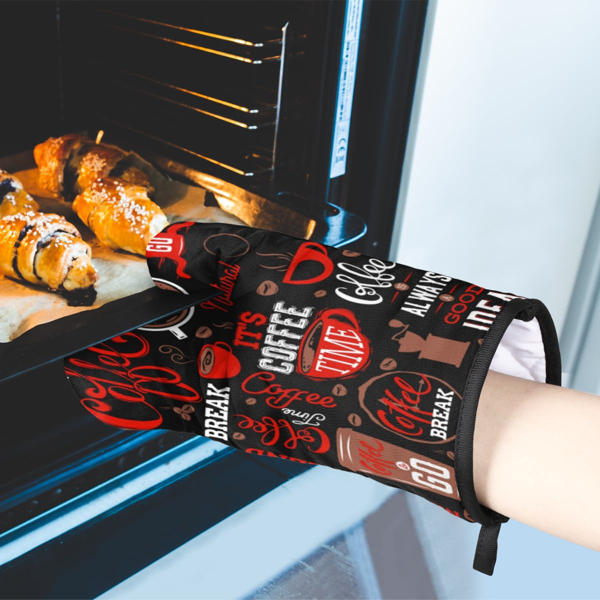 Set Guanti Forno E Presine Silicone 4 Pezzi - Resistente Al Calore 200°C - Foto 10