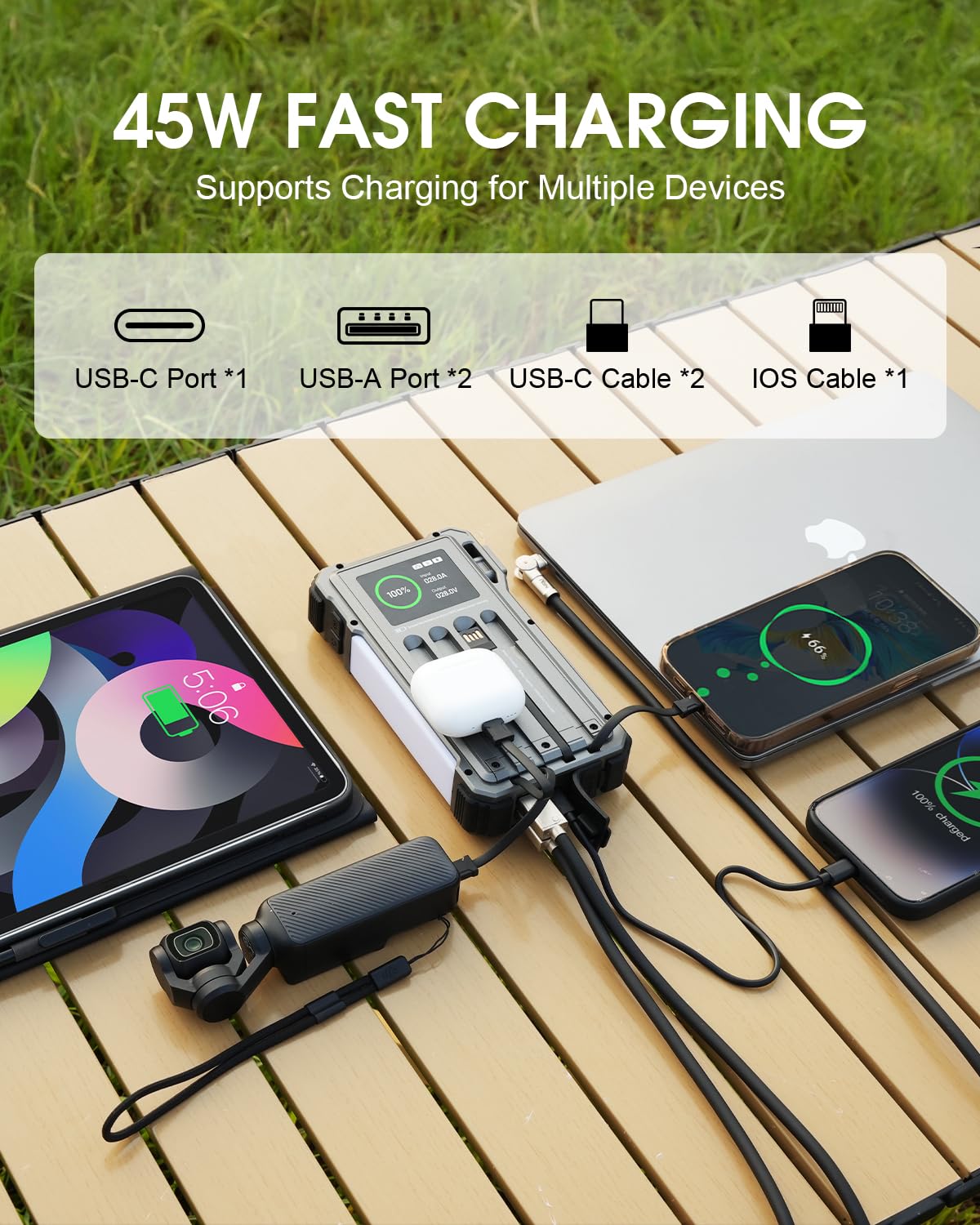 Solar Jump Starter 5000A Peak 12V Car Battery Jump Starter for Up to 10 0L Gas 6 0L — view 7