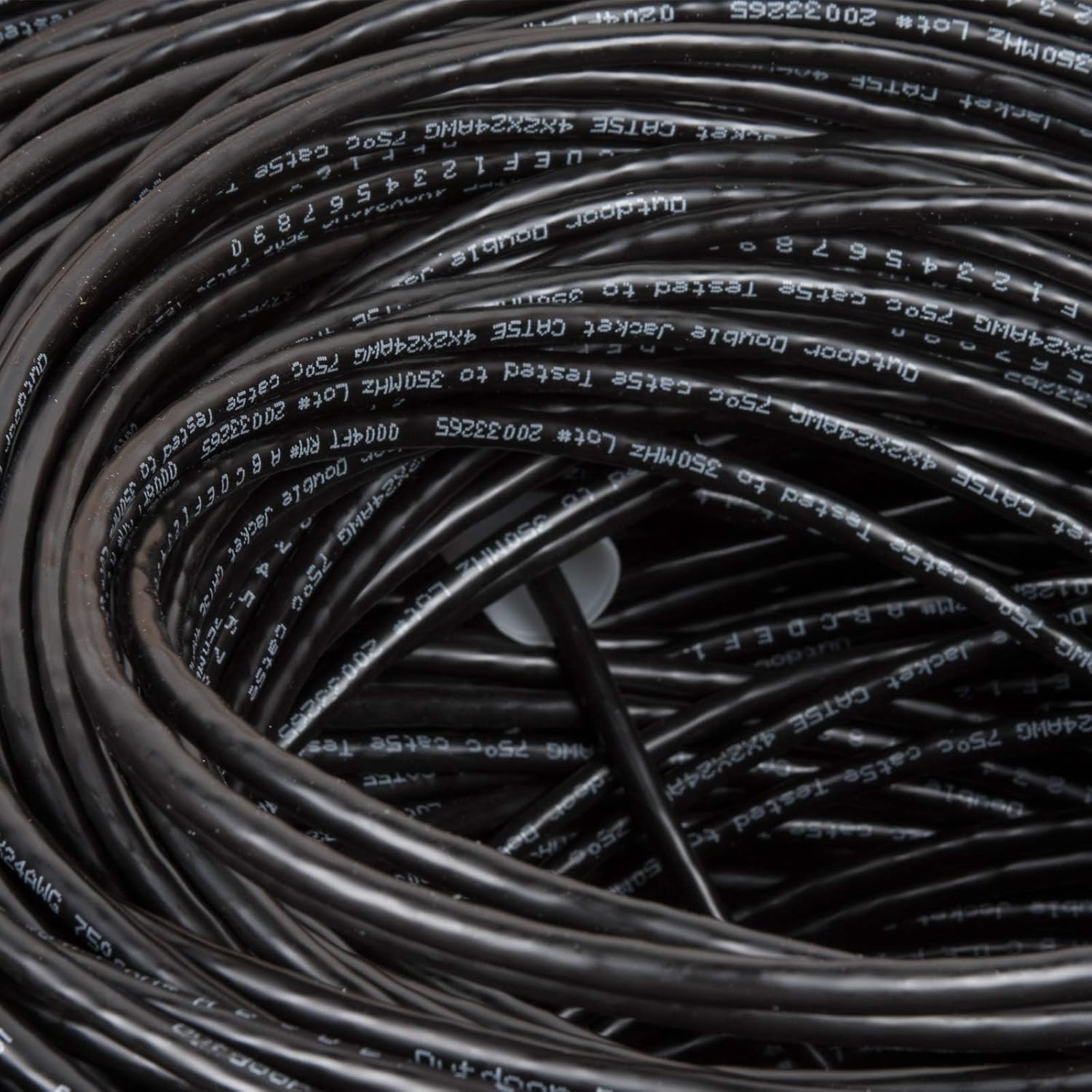 Cat5e 1000 Ft. 24AWG Pull Box Direct Burial/Underground Double Jacket Waterproof Outdoor Burial UTP Ethernet Router LAN Cable - Black