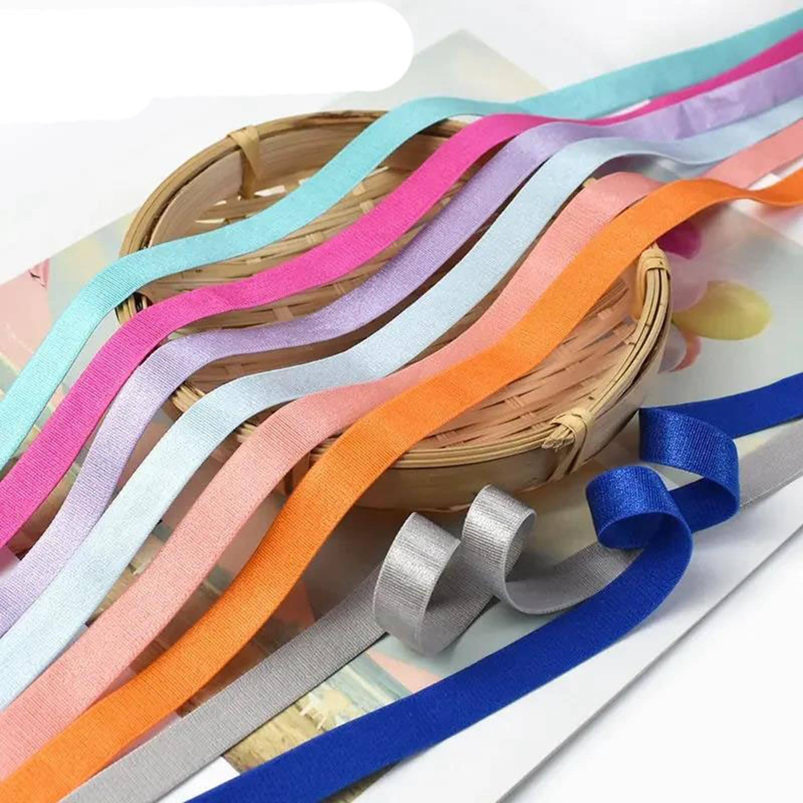 10/20/45 Meter 12 mm weiches, dehnbares Gummiband für Unterwäscheträger, Yogabänder und Haargummis,Weiß,12 mm - 45 Meter