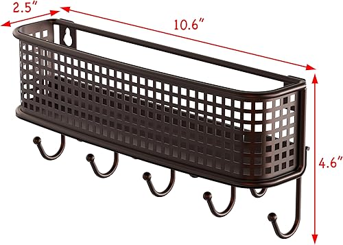 Miniatura 6 de DecoBros Organizador y soporte para llaves cartas y correo montaje en pared bronce