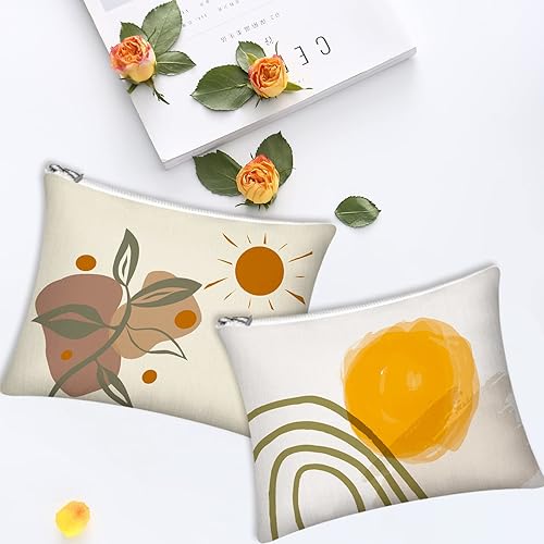 Miniatura 3 de 9 bolsas de cosméticos boho arco iris retro bolsa de maquillaje bolsa de lona sol bolsa de maquillaje para monedero boho naturaleza bolsa cosméticos