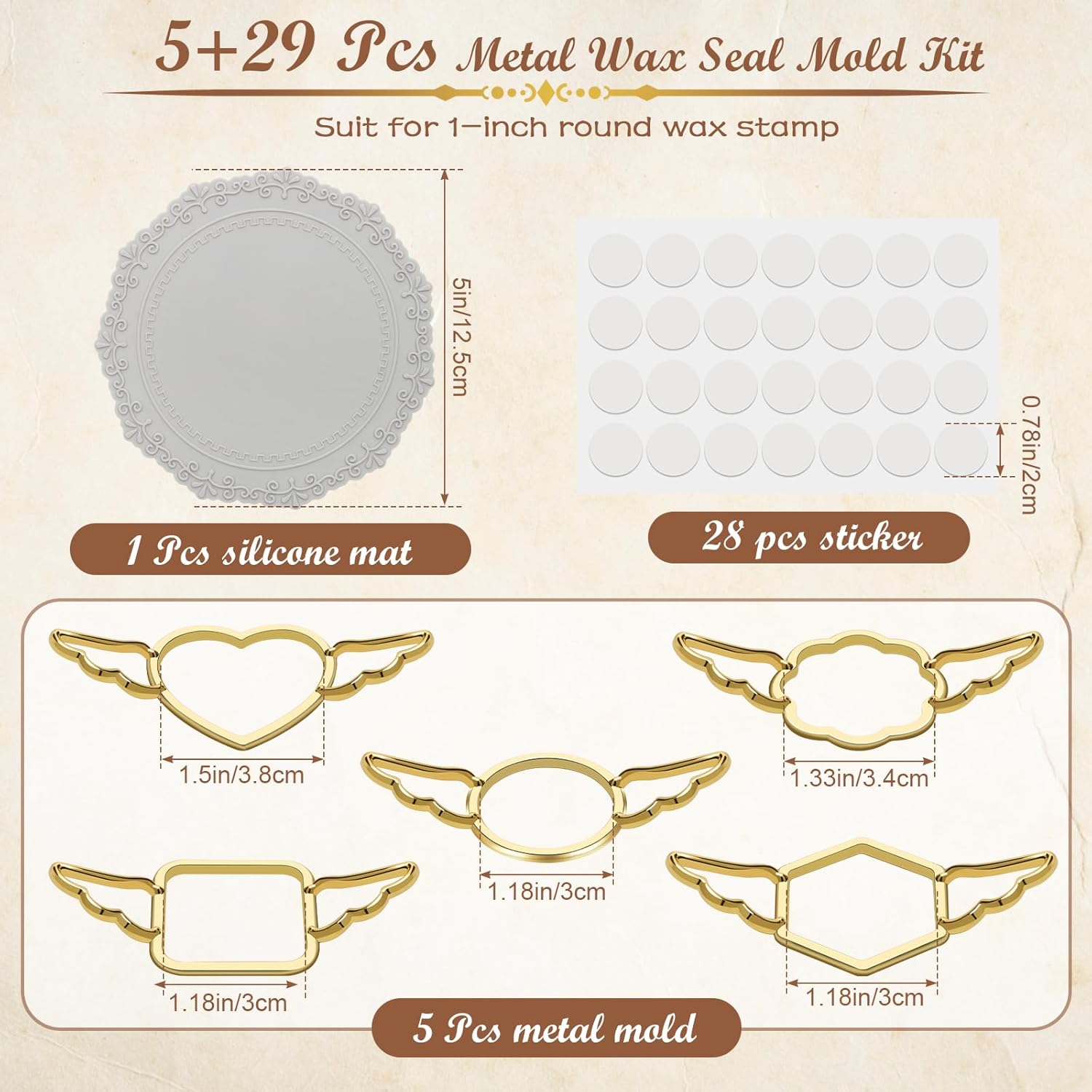 3Pcs Metal Wax Seal Molds Suits 1.18 Inch Wax Seal Stamp DIY | UK - View #6
