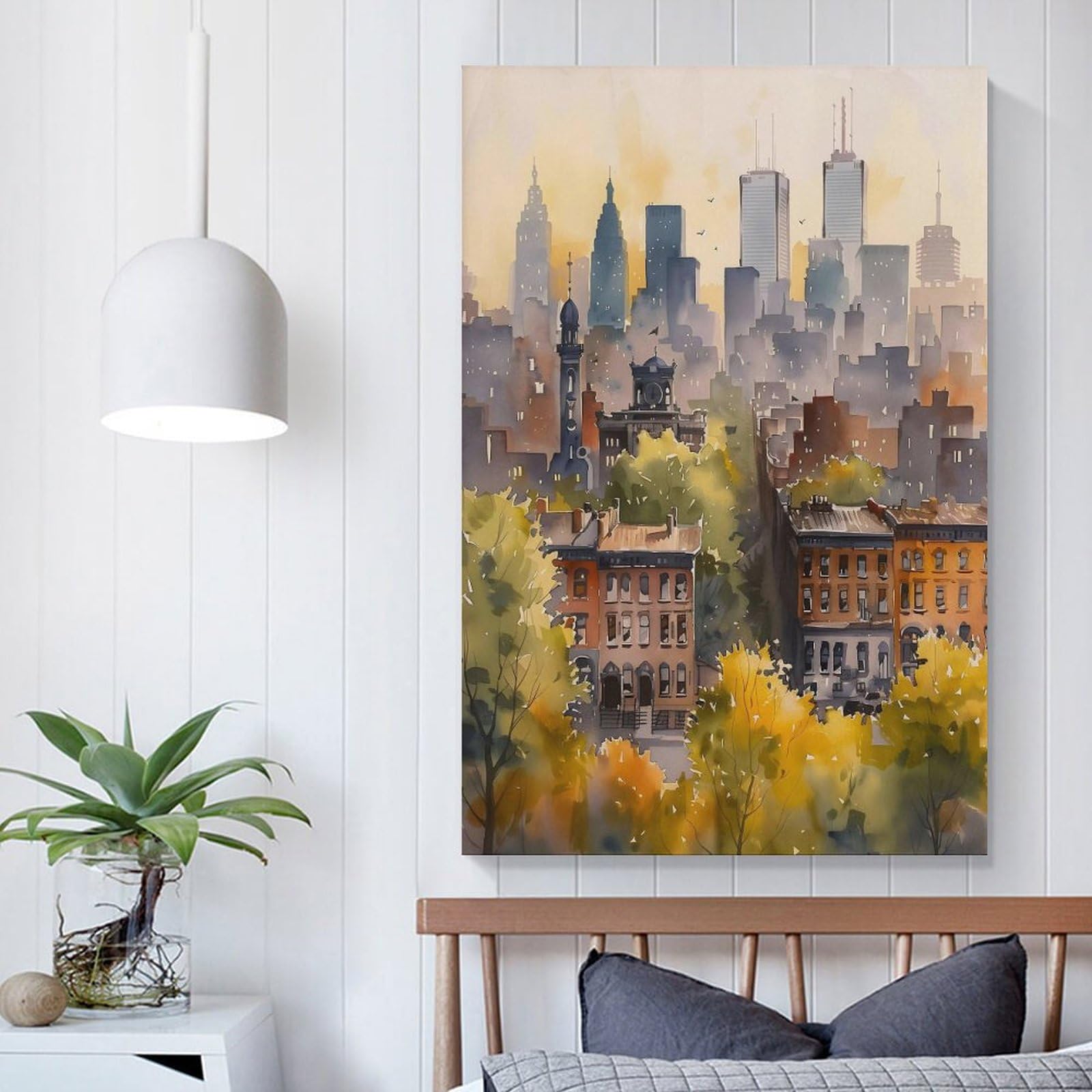 Toronto Aquarellgemälde CN Tower Ontario City Skyline Poster Kanada, Wandkunst, Reisegeschenk, Einweihungsgeschenk, Geburtstag, ungerahmt 60 x 90 cm