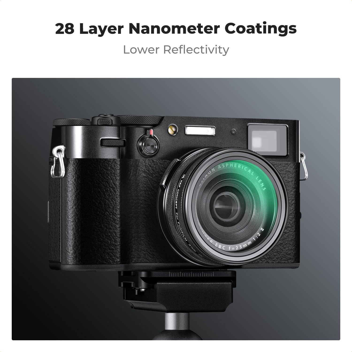 K&F CONCEPT Filtre Black-Mist Diffusion Compatible avec Fujifilm X100/X100F/X100S/X100T/X100V/X100VI-Noir Black