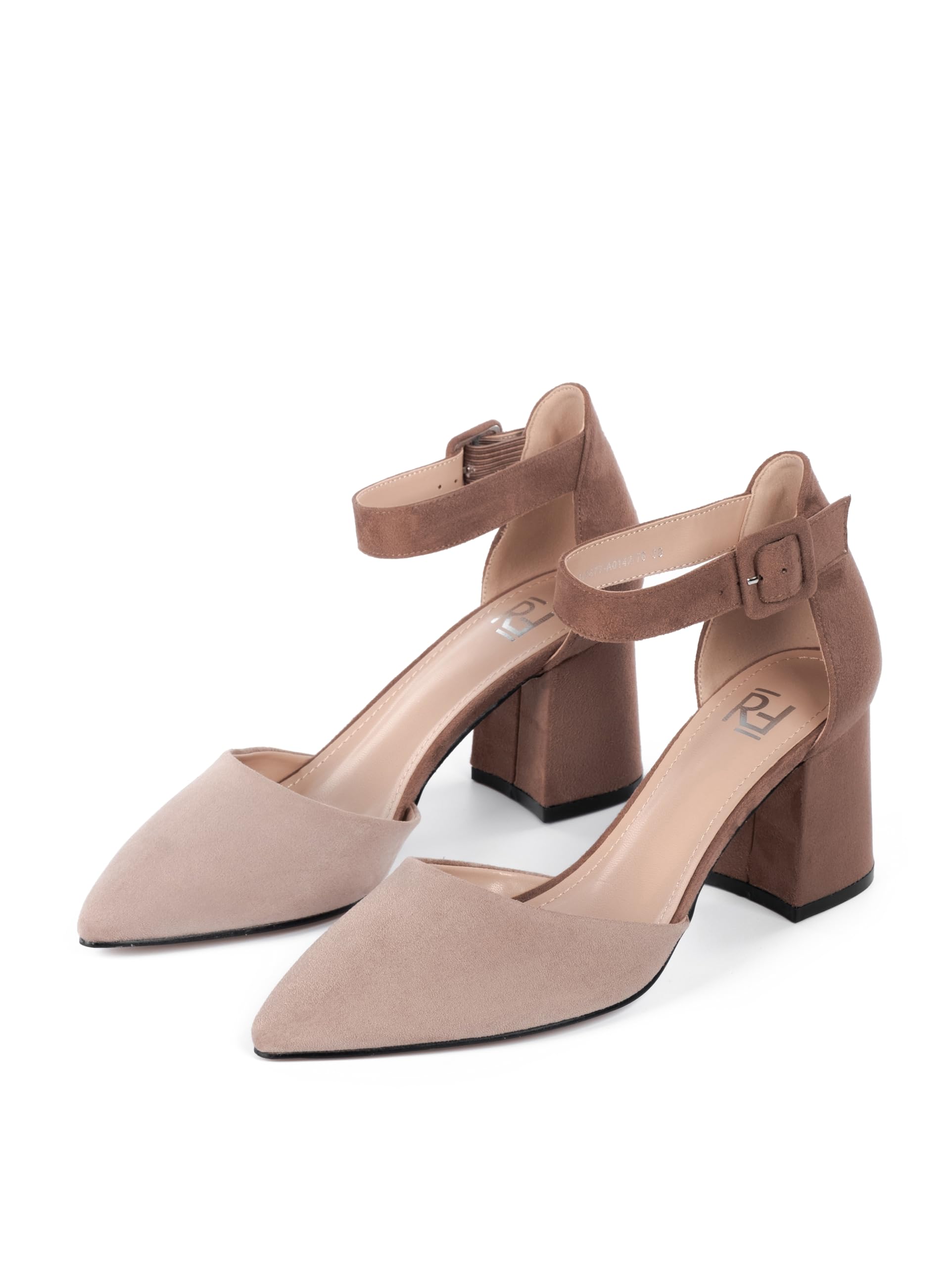 Tacones de Mujer, Zapatos de tacón con Tiras, Negro/Azul/Beige/Blanco/Verde/Rojo/Fucsia/Violeta/Menta, Textil/Сuero sintético, 7 cm Tacón Bloque, Zapatos con Correa en el Tobillo, A0142