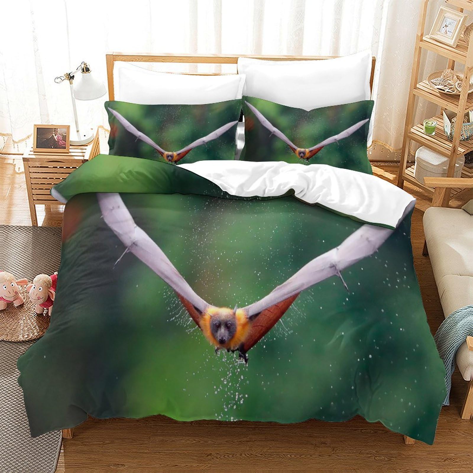 P1S9U7W5Y 3D Printed Seagull Duvet Cover Set 3pcs Microfiber Bird Bedding Set SuperKing