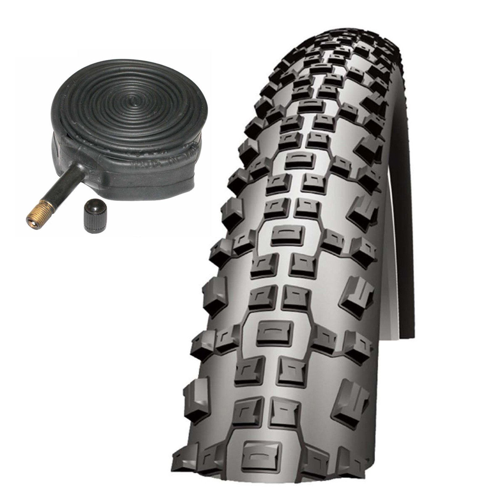 Schwalbe Rapid Rob Tyre - Active - Rigid - Black - 26 x 2.10 & iMPAC Inner Tube - 26 x 1.50-2.35 - 40mm Schrader Valve