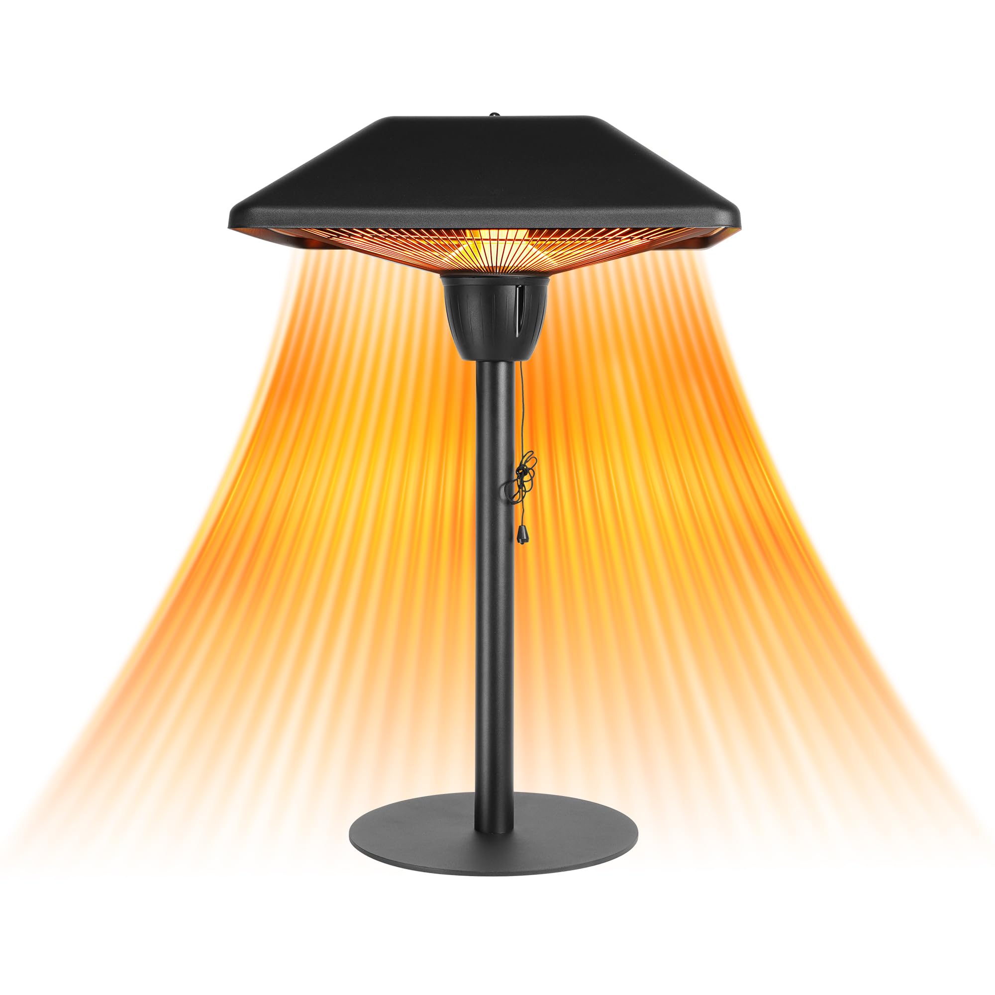 Star Patio Electric Patio Heater, 1500W Outdoor Heater, Tabletop Heater, IP44 Waterproof and Tip-over & Overheating Protection, Infrared Heaters, Classic Sandy Black, STP1566-DTN2024