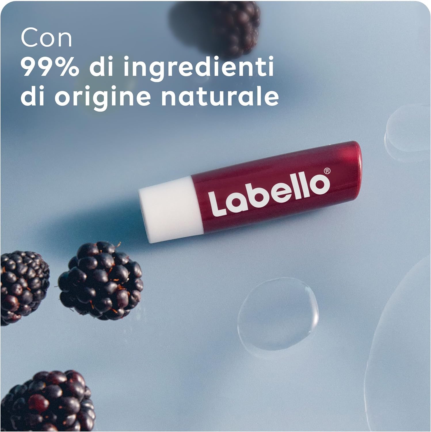 Labello Blackberry Shine Burrocacao Labbra 4.8 g, Balsamo Labbra Colorato All'Aroma Di More, Lip Balm Idratante 24H Con Ingredienti Naturali E Pigmenti Colorati