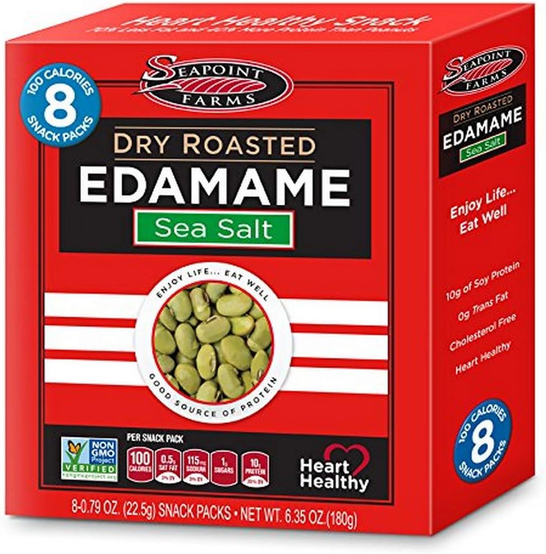 Seapoint Farms Dry Roasted Edamame, Light Salted, 0.79 Oz, 8 Count