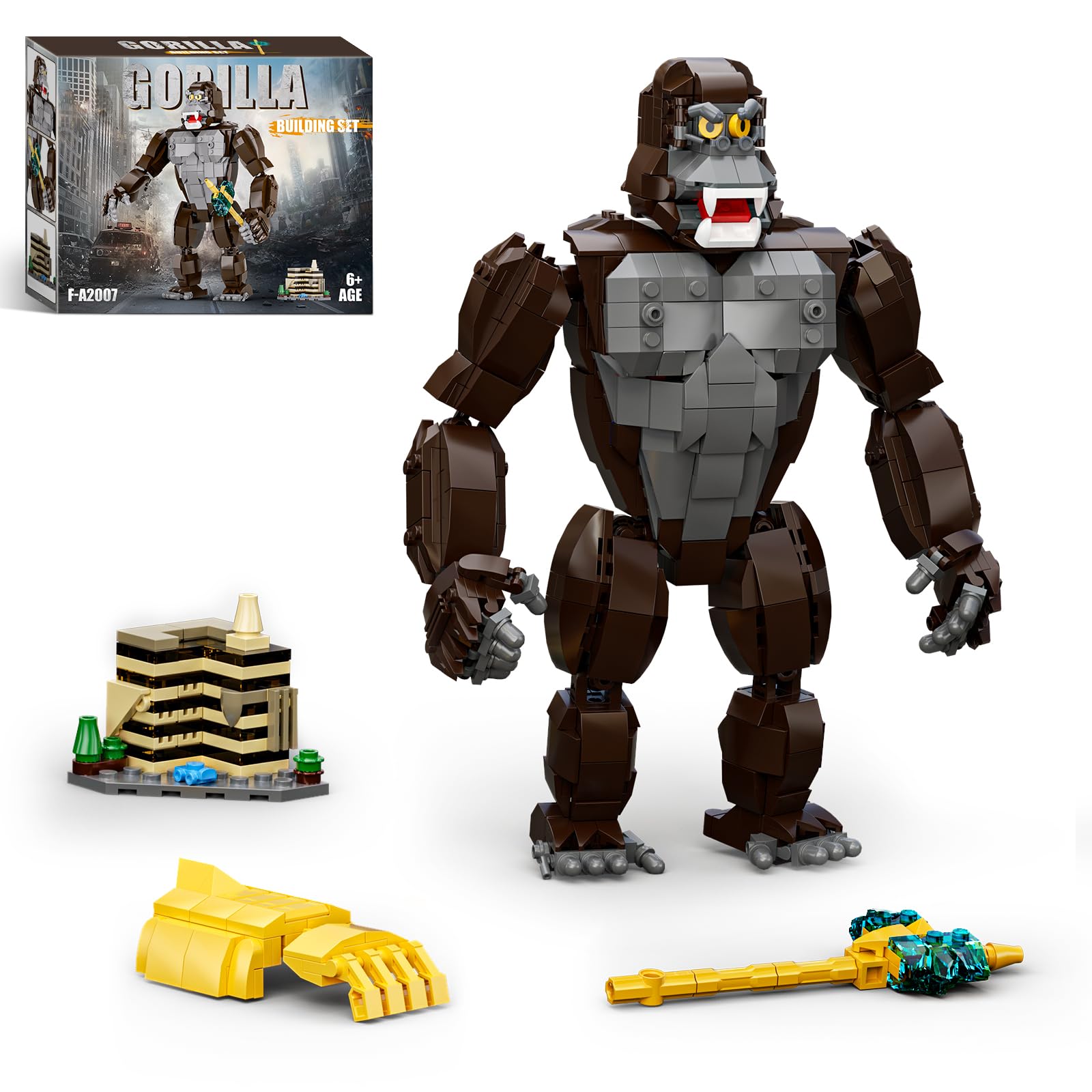 Amazon.com: Godarscuppie Gorilla Action Figure Building Blocks Set