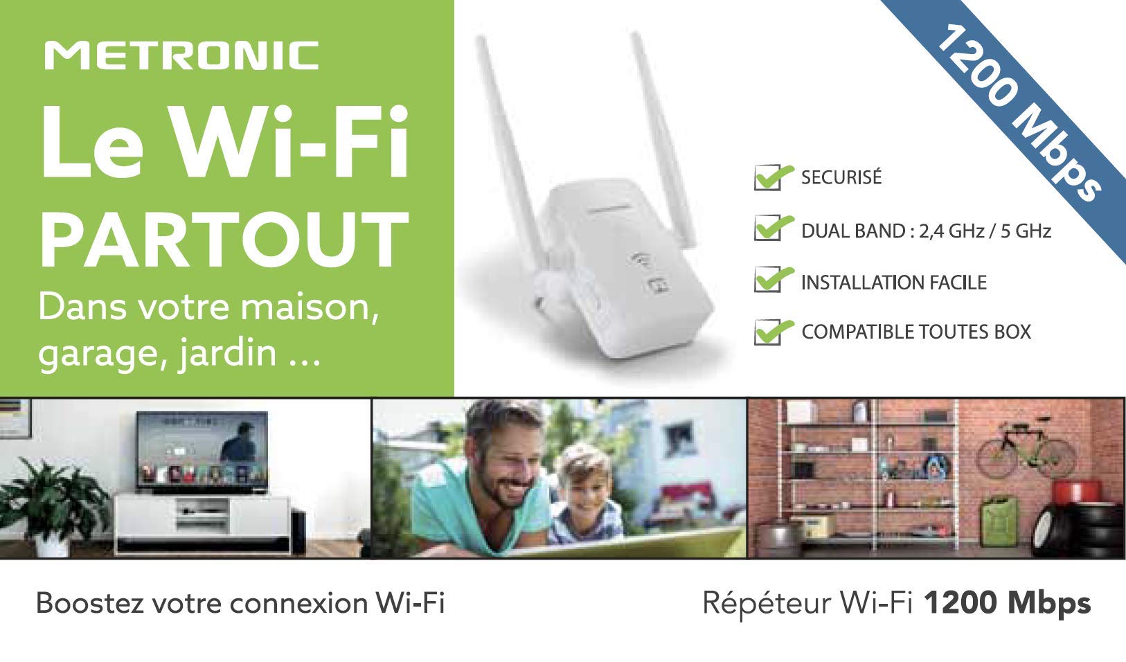 Metronic 1200 wzmacniacz WiFi 495439