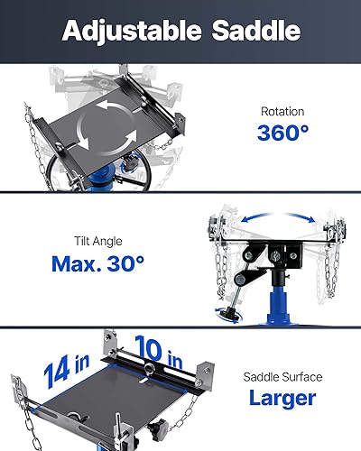 Miniatura 6 de VEVOR Gato de transmisión, gato de transmisión telescópico hidráulico de 1100 libras, elevación alta de 33 a 67 pulgadas, soporte de gato de piso de