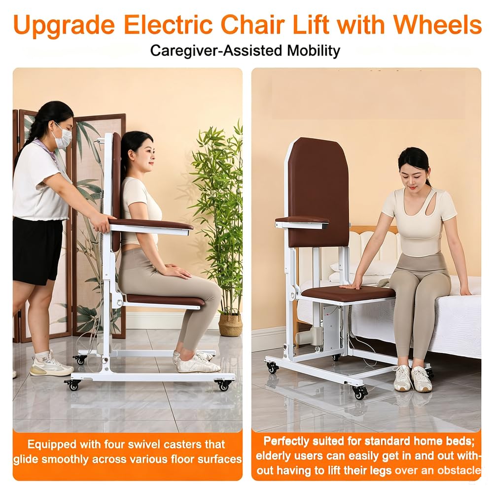 Silla Elevadora Eléctrica Móvil para Levantarse del Suelo, Plegable, 150 Kg