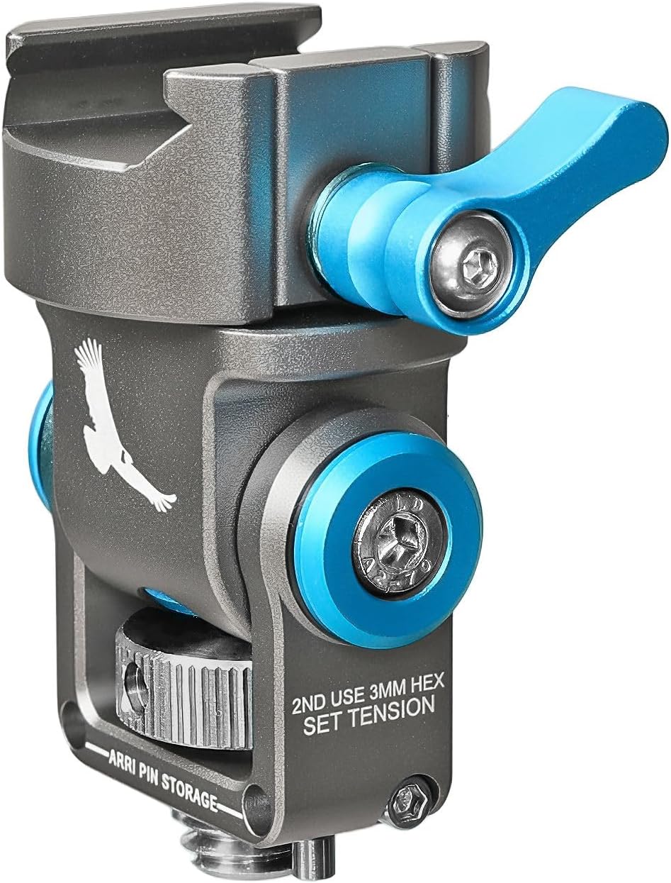 KONDOR BLUE | NATO Pan Tilt Monitor Mount with ARRI Locating Pin | 360 Swivel, 180 Tilt, Adjustable Tension Lock for Field Monitors and Camera Rigs | Gray