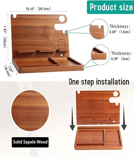 Miniatura 4 de Organizador de escritorio con 4 estaciones de carga inalámbrica para dispositivos Samsung, cargador inalámbrico dual de 27 W de carga rápida para 2
