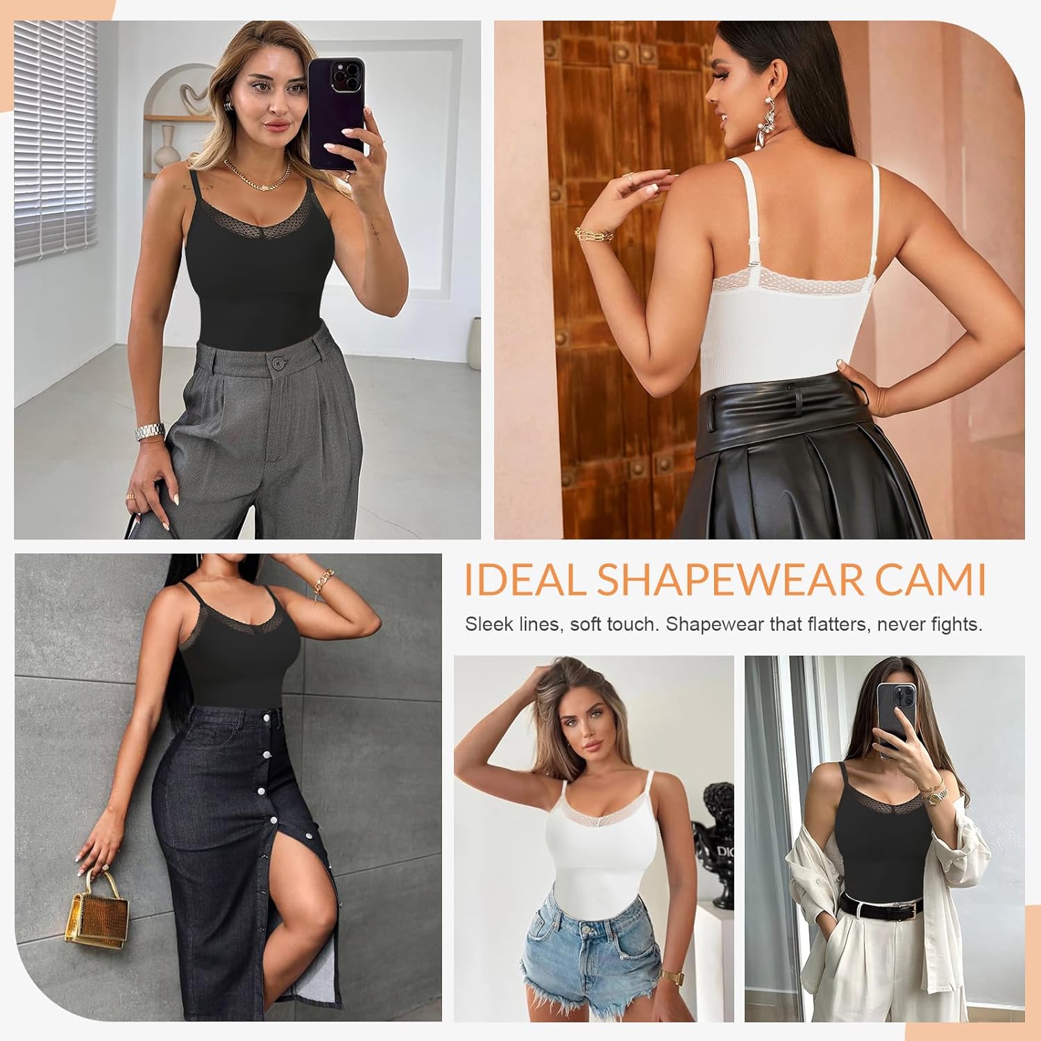 V Neck Compression Tank Tops for Women Tummy Control Shapewear Camisole Top Seamless Body Shaper Cami - Image 5