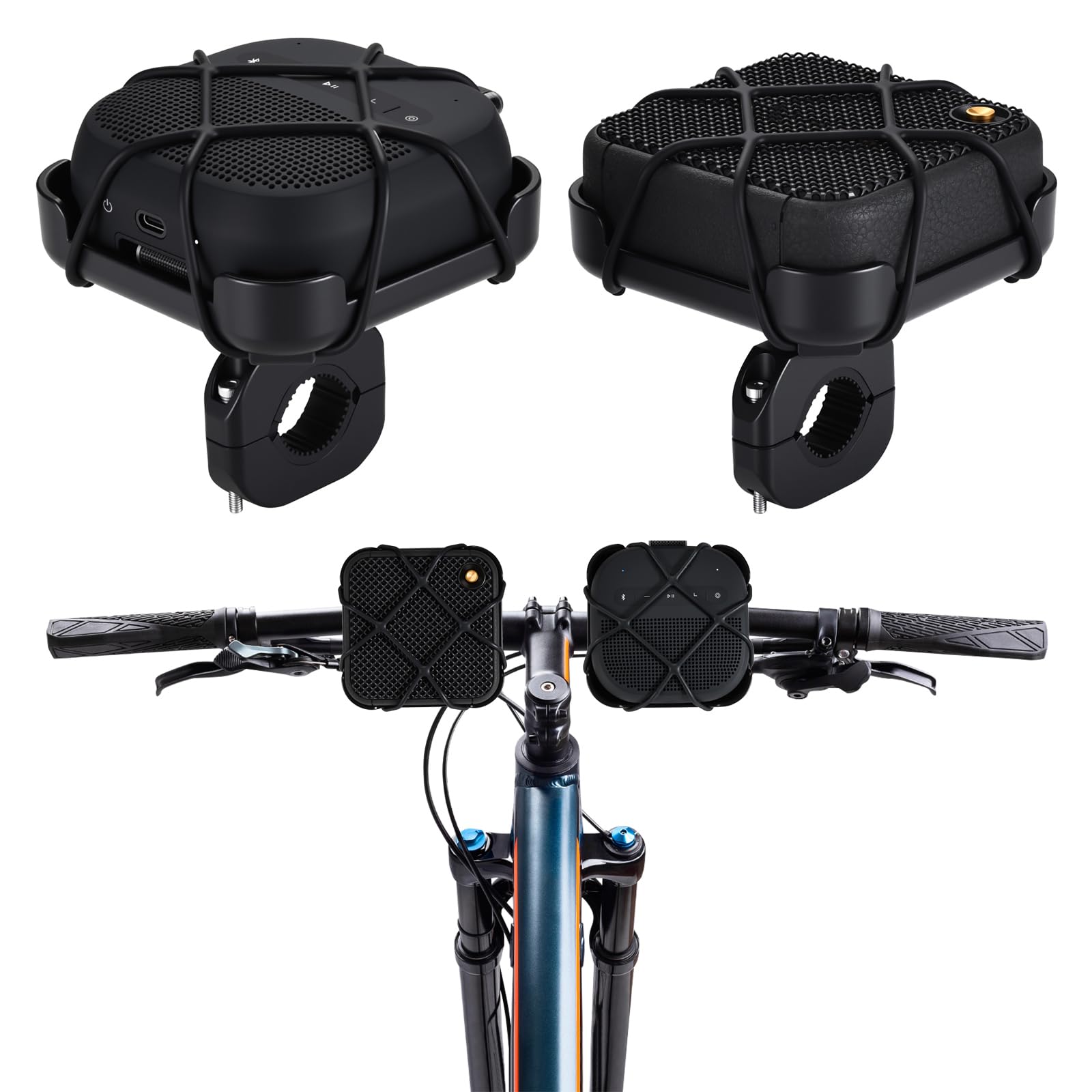 Supporto per Manubrio Della Bici Portatile per Bose SoundLink Micro 2nd Speaker Bluetooth,Bicicletta/Motore/Scooter/Golf Carrello/Barca Adattatore Staffa per Marshall Willen II Altoparlante