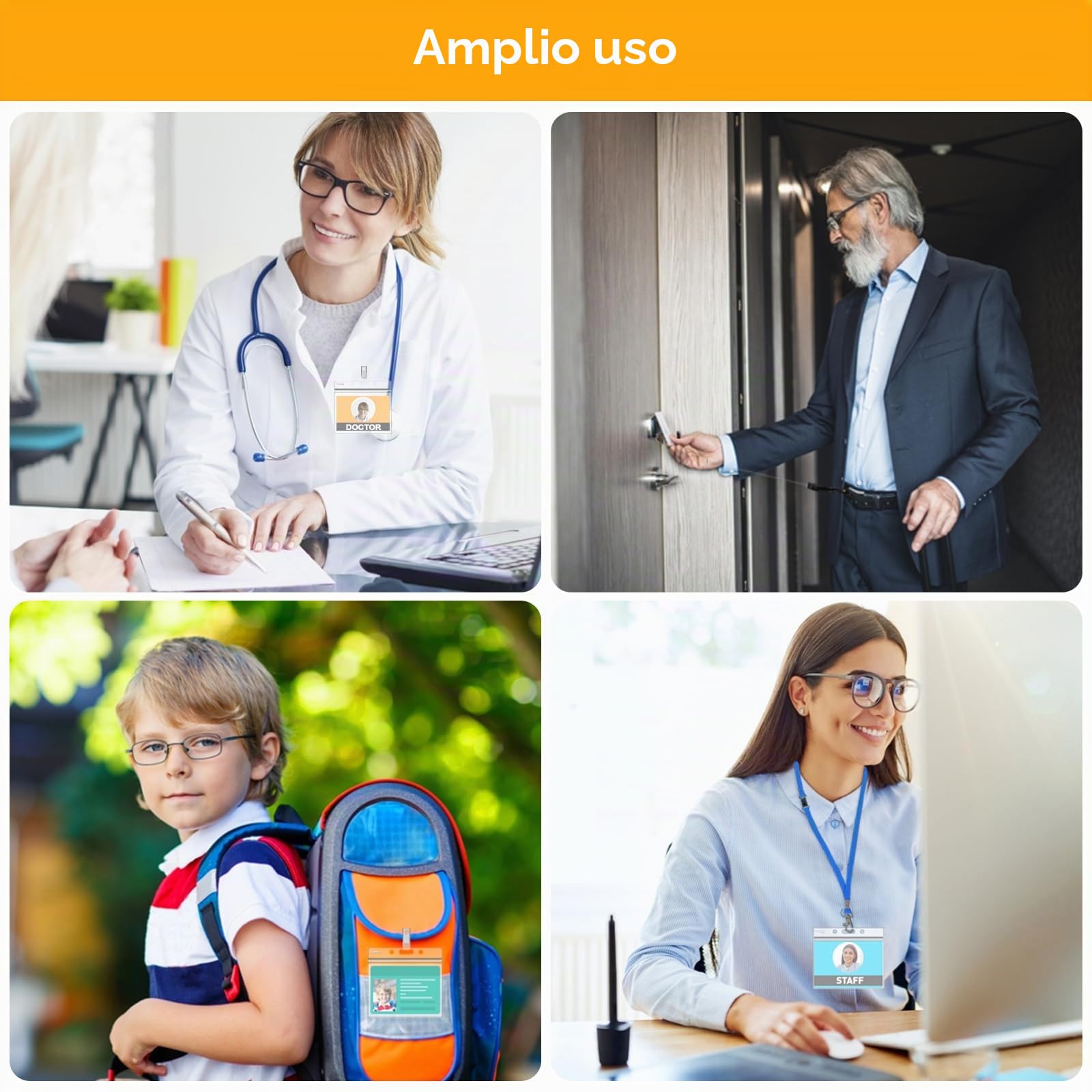 Fushing 50 Piezas Funda de Tarjeta,Estuche Para Tarjetas de Identificación,Soportes para Tarjetas de Horizontal de Plástico Transparente con Cremalleras Impermeables y Resellables (100x85)