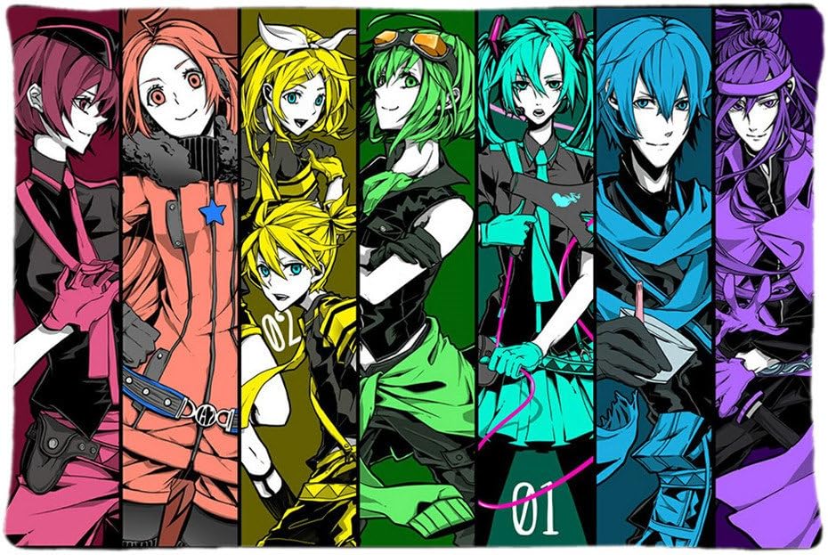 Unique Design Vocaloid Full Decorative Personalized Throw Pillow Case Cushion Cover Throw Pillows 20"x30" Two Sides Printed