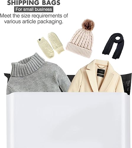 Miniatura 3 de EIt Sobres de polietileno blancos, paquete de 100, suministros de embalaje para pequeñas empresas, bolsas de envío, sobres de envío, fuerte