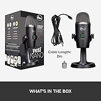 Vista 9 de Logitech for Creators Blue Yeti Nano - Micrófono USB para juegos, transmisión, podcasting, Twitch, YouTube, Discord, grabación para PC y Mac, Plug &