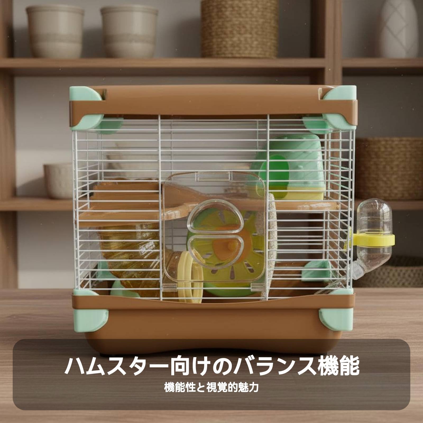 Cage Hamster Maison Habitat Tube Étagère Fonction Plastique Iron Animaux Petits Respirant Convient pour Enfants Animal Domestique Intérieur, Jaune, 2-Couches 617H