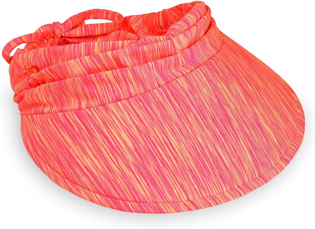 Wallaroo Women's Aqua Visor – Ultra-Lightweight -100% Lycra - Quick Drying - Ready for Adventure (Pink Orange Combo)