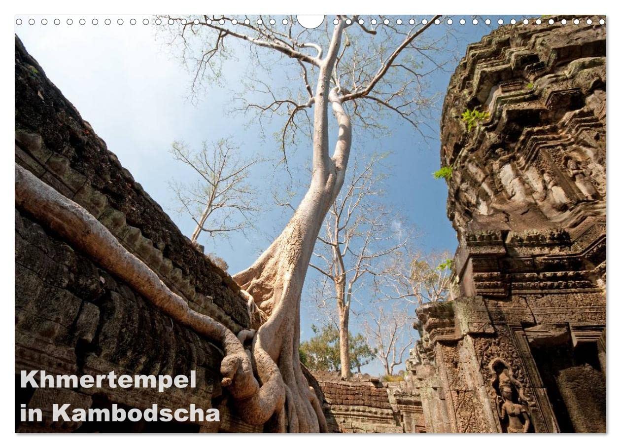 Khmertempel in Kambodscha (Wandkalender 2025 DIN A3 quer), CALVENDO Monatskalender: Im Würgegriff des Dschungels (CALVENDO Orte)