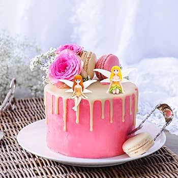 LONCESS Miniature Fairy Garden Accessories, Small Fairy Figurines For Fairy Garden, Flower Pot, Home Decoration, Birthday Cake Topper, Girl Fly Wing Figurines For Car Decor, 4 Pieces