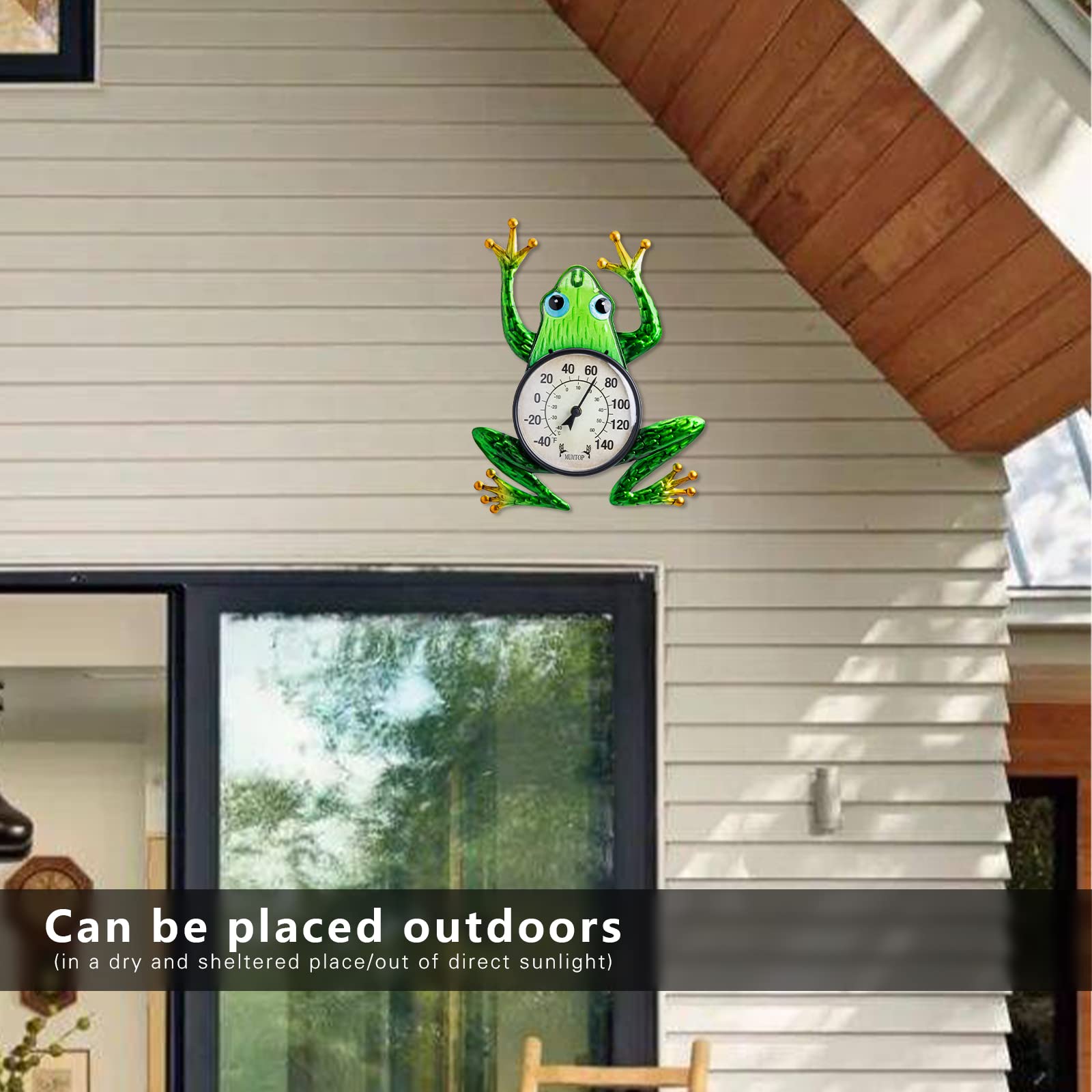 MUMTOP Termometri da esterno per patio, termometro da parete per interni ed esterni, termometro da parete wireless per giardino e decorazione domestica