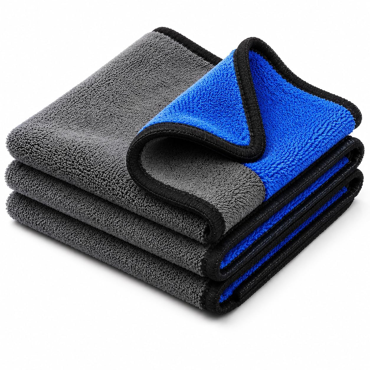 500 GSM Microfiber Car Cleaning Cloth – Pack of 4 (40x40 cm) | Ultra Soft Scratch-Free Towels | Super Absorbent Lint & Streak Free Cloths for Car, Bike & Home Cleaning | Grey & Blue-image-31