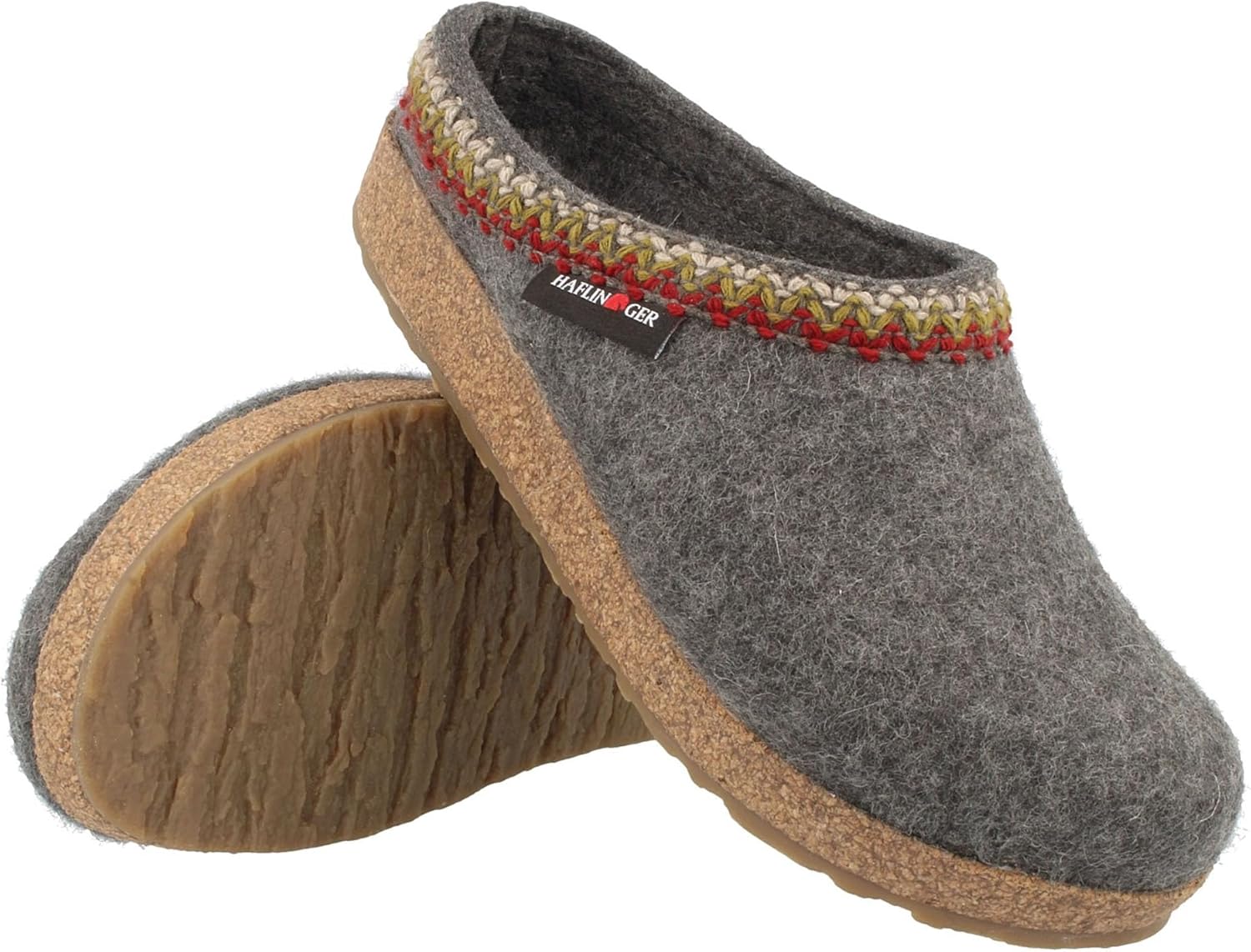 HAFLINGER Grizzly Zigzag Felt Clog Wool Slipper - Image 2